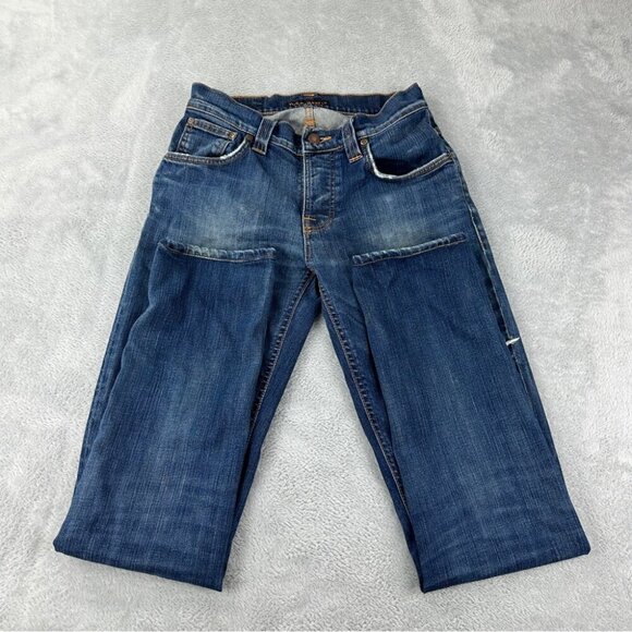 Nudie Jeans Men's 28x31 Distressed Dark Denim Jeans - Picture 11 of 13